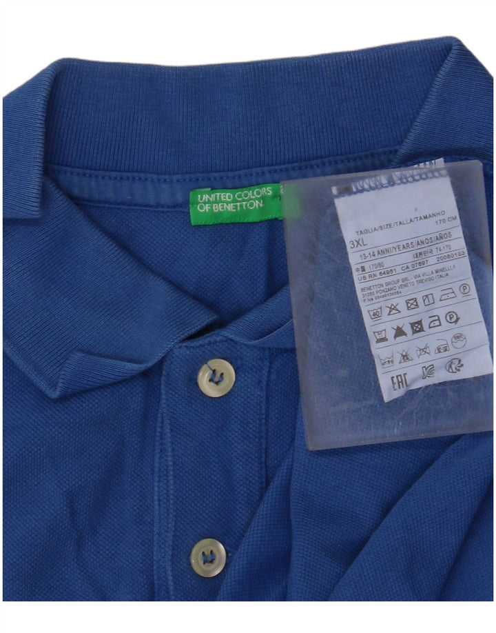 BENETTON polo majica za dječake 13-14 godina 3XL plavi pamuk