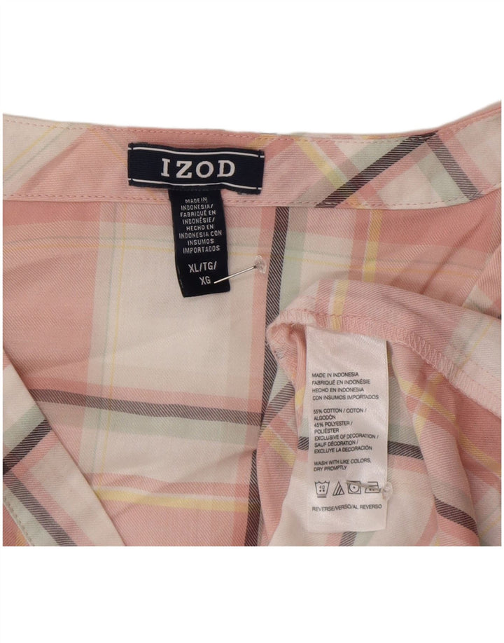 Izod ženska prevelika bluza-pulover s 3/4 rukavima UK 18 XL, ružičasti karirani