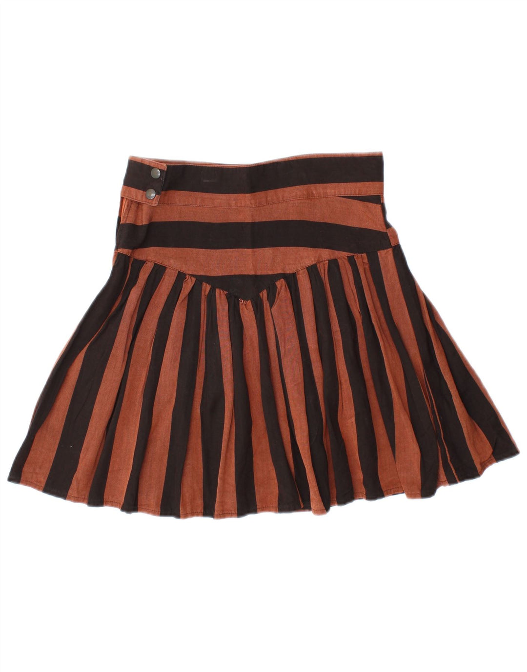 VINTAGE ženska mini plisirana suknja IT 44 srednje veličine W28 smeđa prugasta viskoza