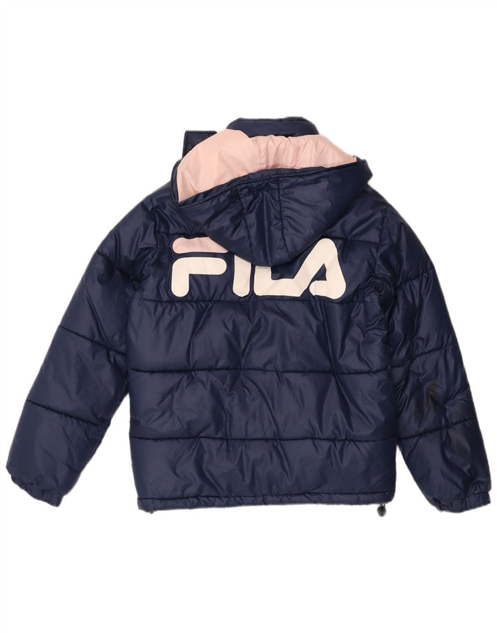 Fila ženska prevelika jakna s podstavljenom grafikom UK 6 XS tamnoplavi poliester