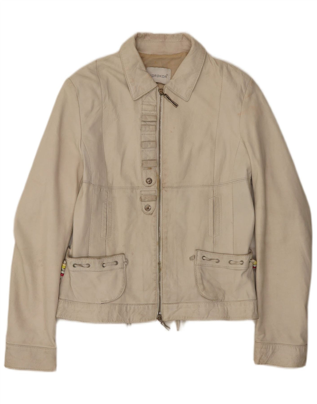 Kor@Kor ženska kožna jakna IT 48 XL od bijele kože