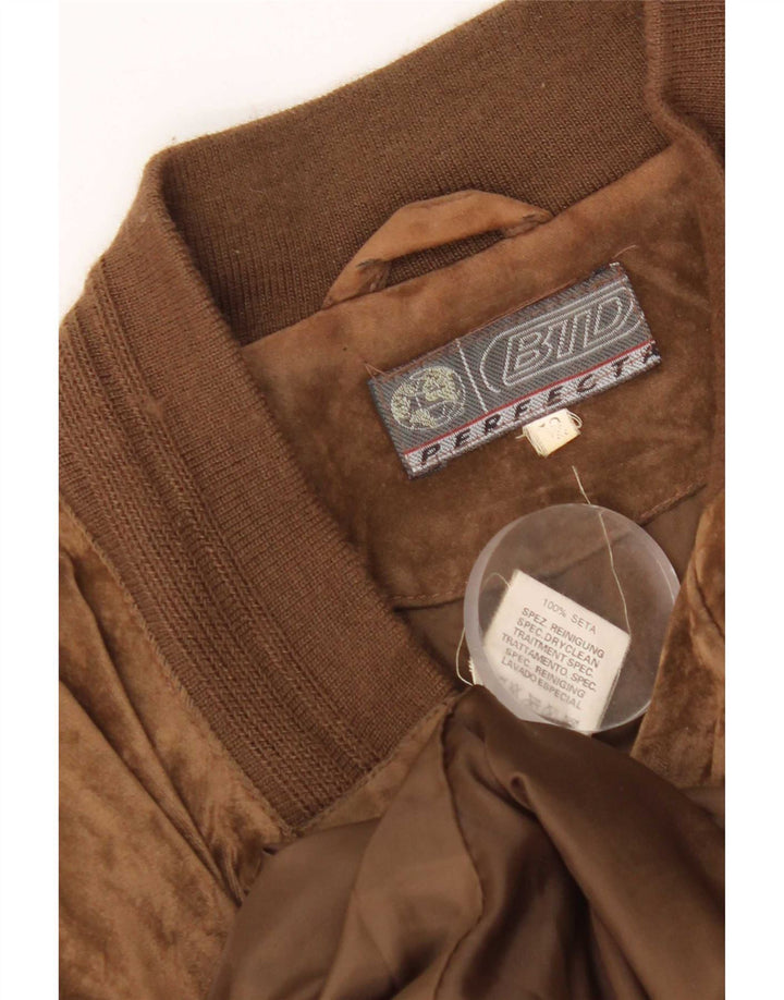 Vintage muška bomber jakna od velura IT 52 XL smeđa svila