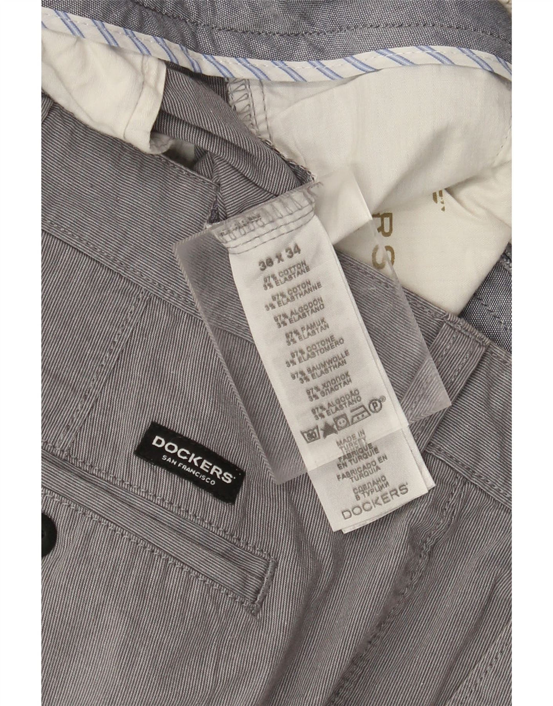 Dockers muške Extra Sim Fit chino hlače W36 L34 sivi pamuk