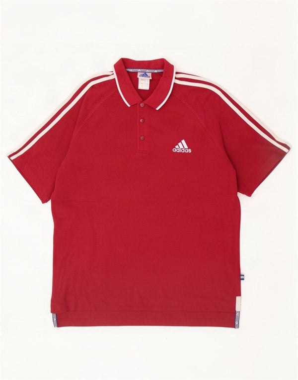 Adidas muška polo majica UK 40/42 srednje tamnocrveni pamuk