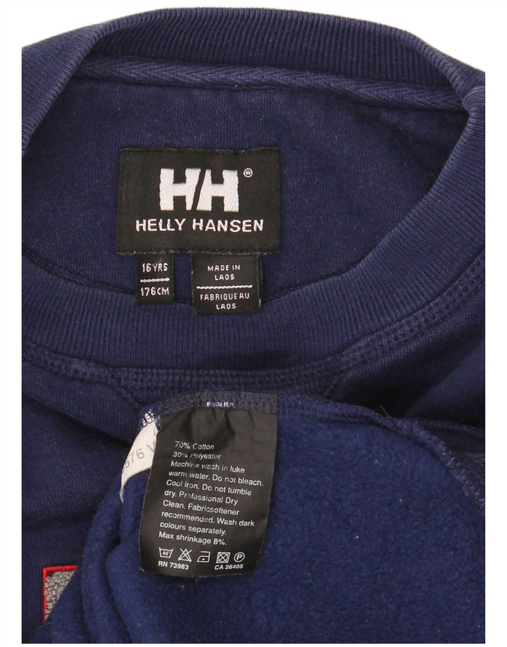 Helly Hansen Boys Graphic Sweatshirt Džemper 15-16 godina tamnoplavi pamuk