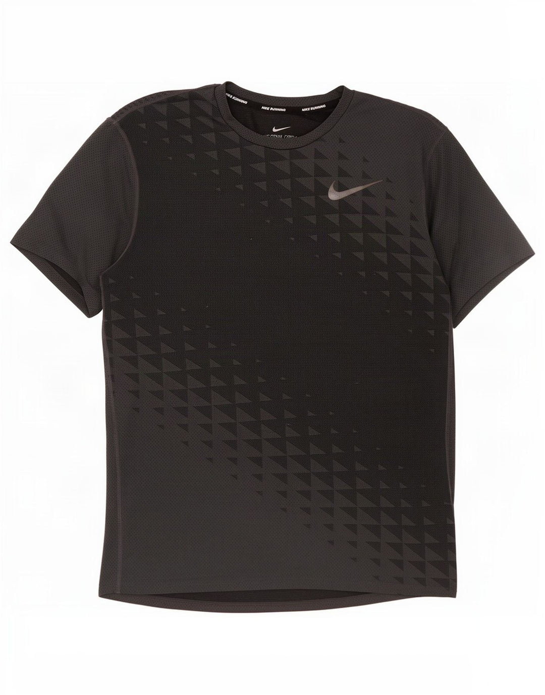 Nike muška majica kratkih rukava za trčanje, srednji sivi geometrijski poliester