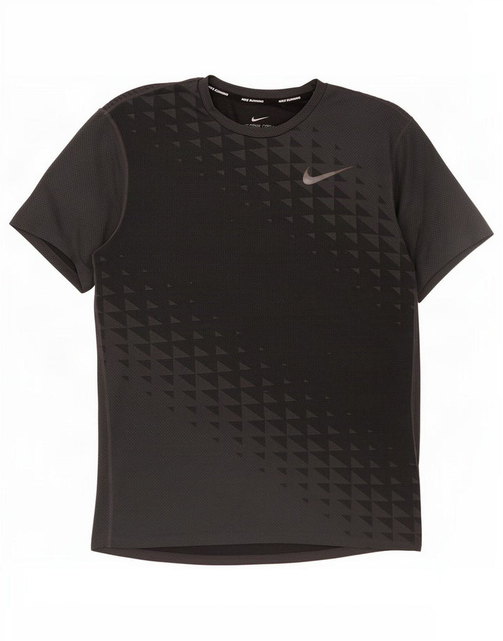 Nike muška majica kratkih rukava za trčanje, srednji sivi geometrijski poliester