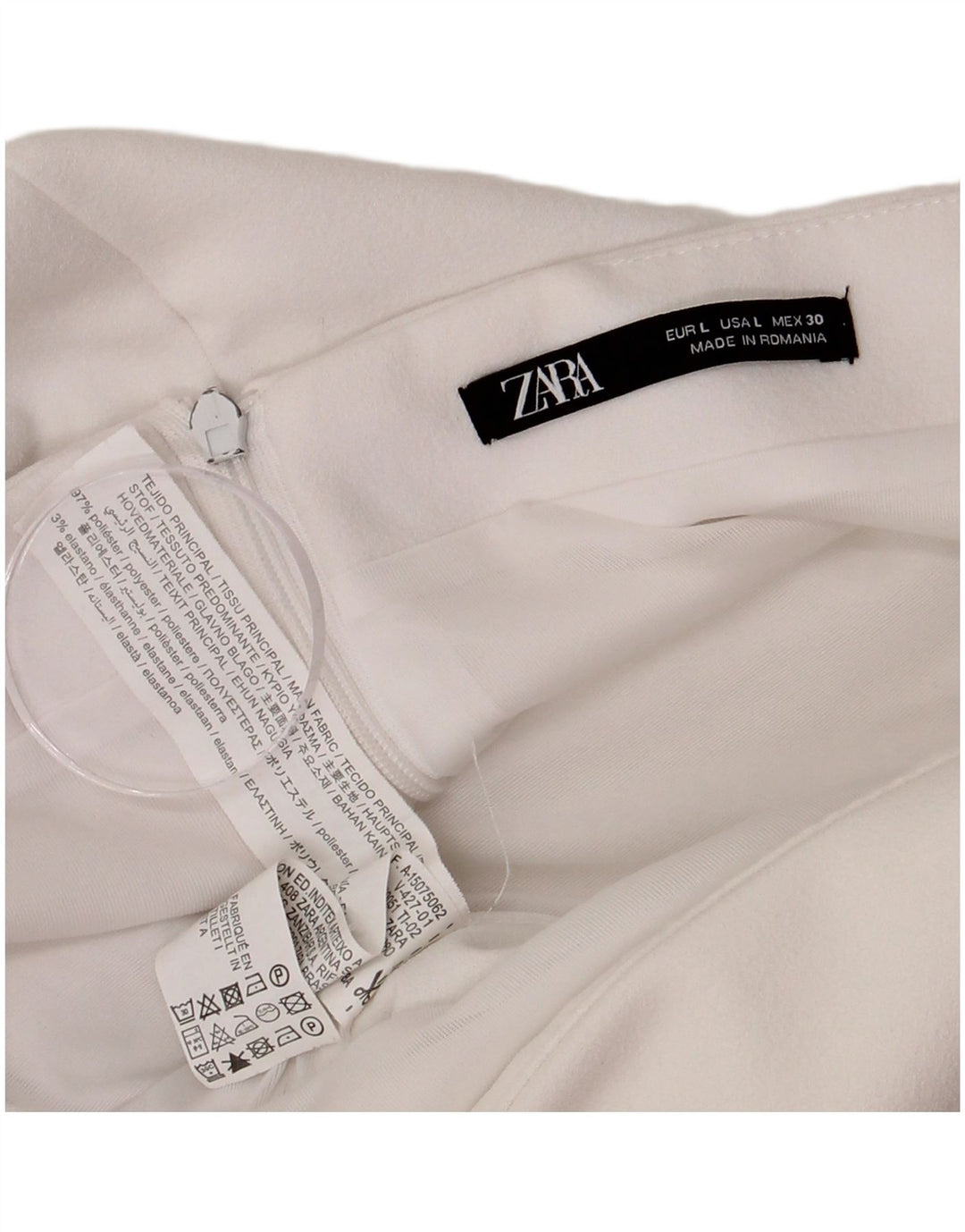 Zara ženska mini suknja velika W30 bijeli poliester