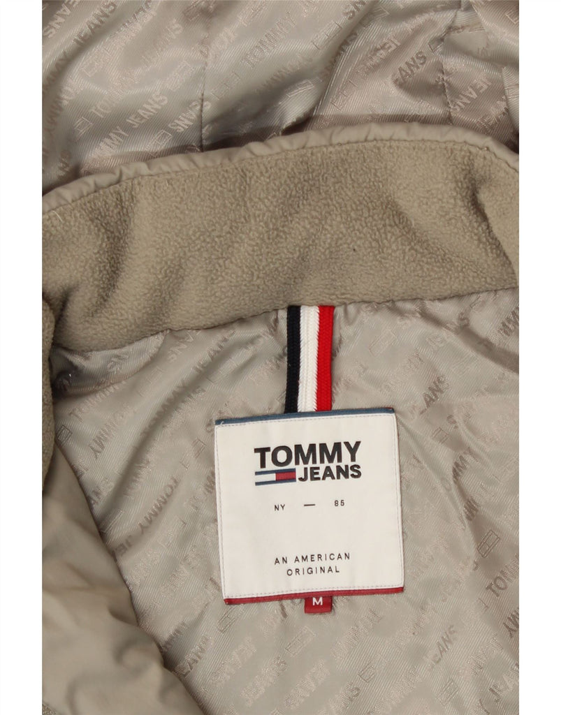TOMMY HILFIGER Womens Hooded Padded Coat UK 12 Medium Grey Polyester Vintage Tommy Hilfiger and Second-Hand Tommy Hilfiger from Messina Hembry 