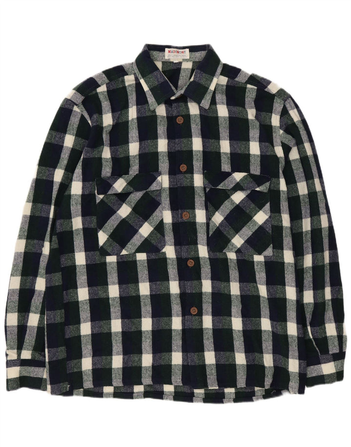 Vintage muška flanelska košulja velike zelene vune