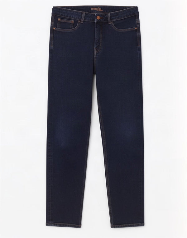 Marks & Spencer ženske ravne traperice UK 14 Large W32 L29 tamnoplavi pamuk