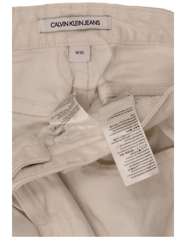 CALVIN KLEIN Ženske skraćene traperice W30 L24 bijeli pamuk