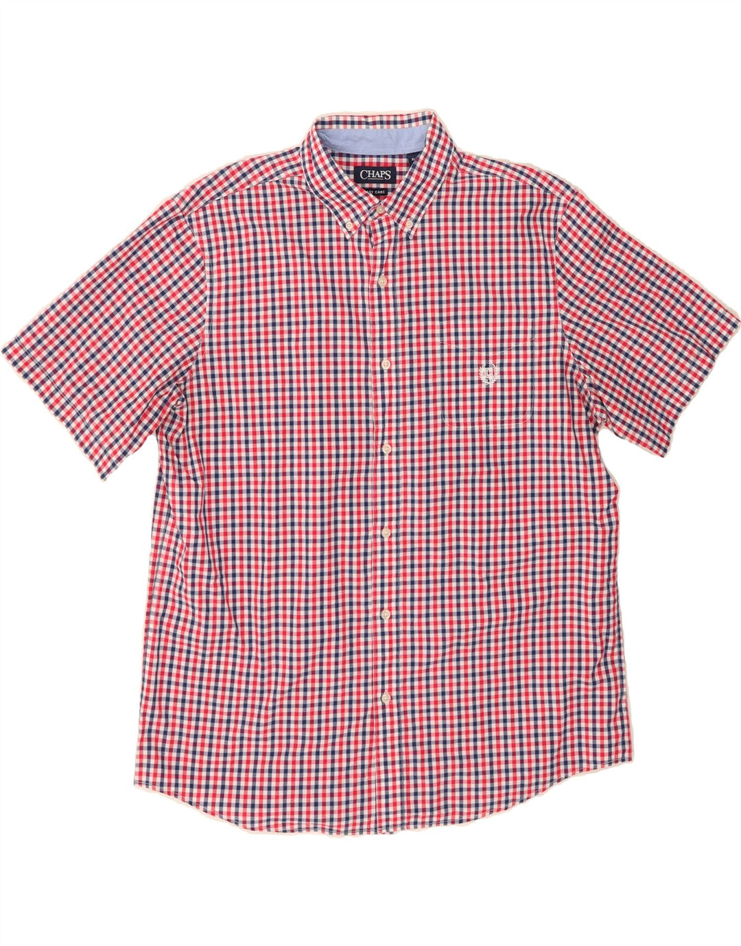 CHAPS Mens Big & Tall Short Sleeve Shirt XL Multicoloured Check Cotton Vintage Chaps and Second-Hand Chaps from Messina Hembry 