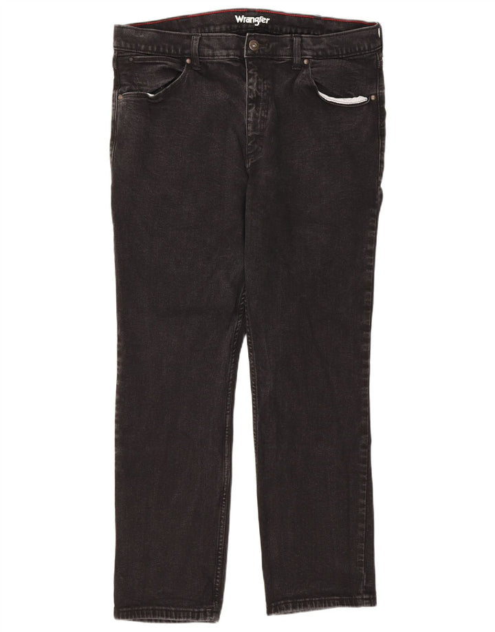 Wrangler muške obične ravne traperice W38 L30 crni pamuk