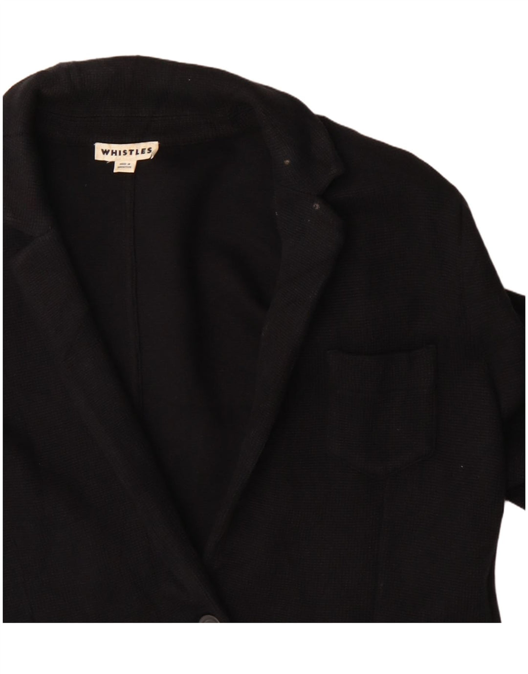 Whistles Ženska jakna sa 2 gumba UK 16 Veliki crni pamuk