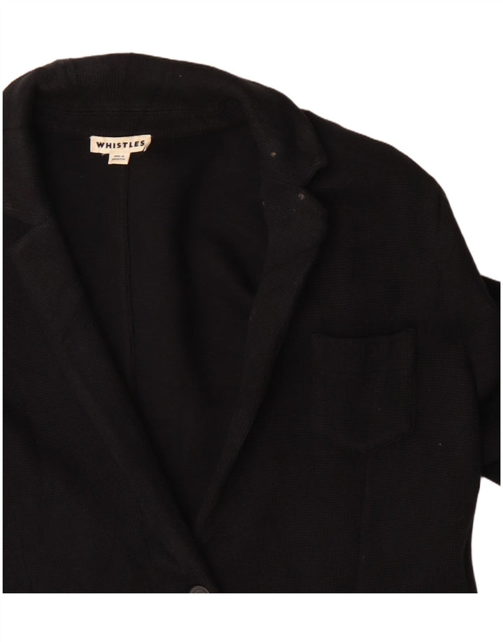 Whistles Ženska jakna sa 2 gumba UK 16 Veliki crni pamuk