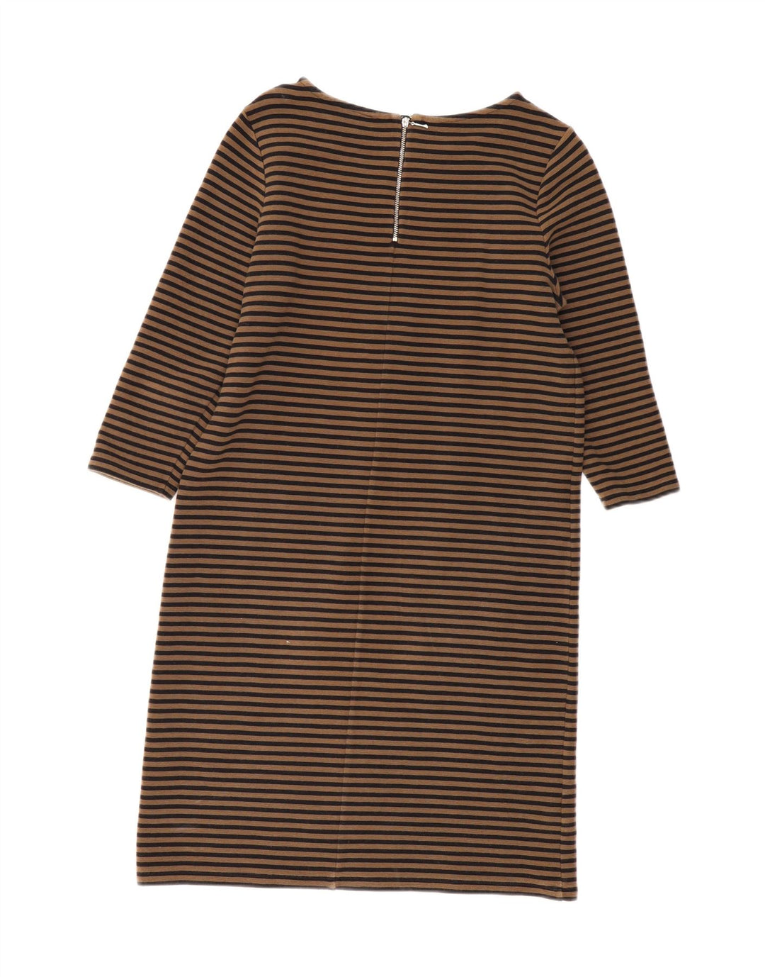 LAURA ASHLEY Ženska duga haljina s 3/4 rukavima UK 12 srednje bež na pruge