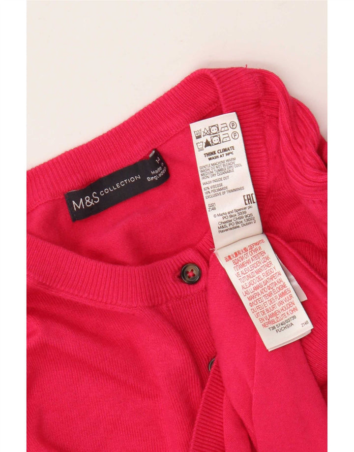 Marks & Spencer ženski kardigan pulover UK 14 Srednje ružičasta viskoza