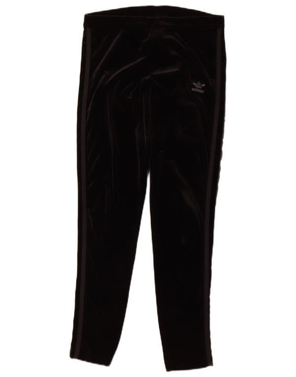 Ženske tajice od velura ADIDAS UK 12 Srednji crni poliester