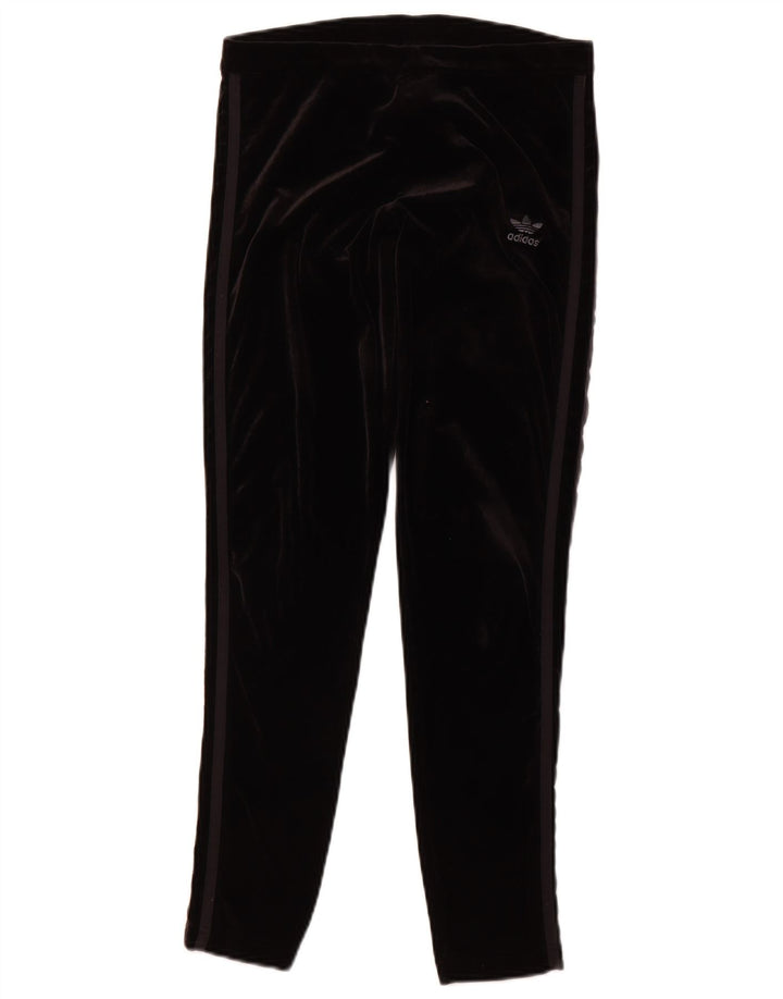 Ženske tajice od velura ADIDAS UK 12 Srednji crni poliester