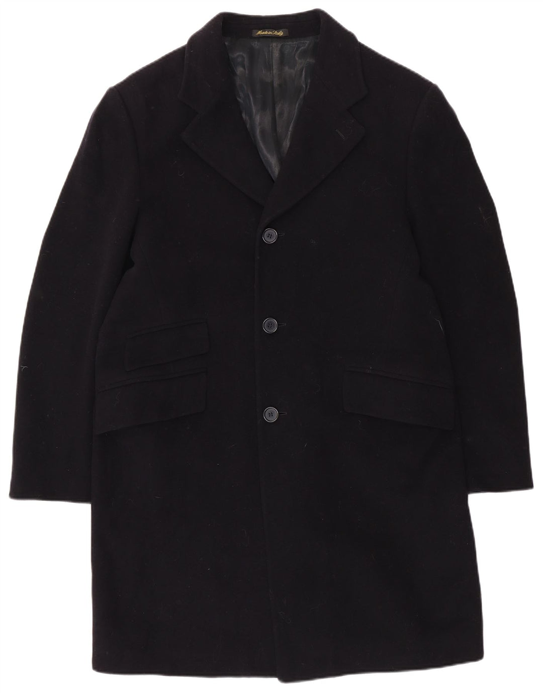 VINTAGE muški kaput UK 40 Large Navy Blue Wool