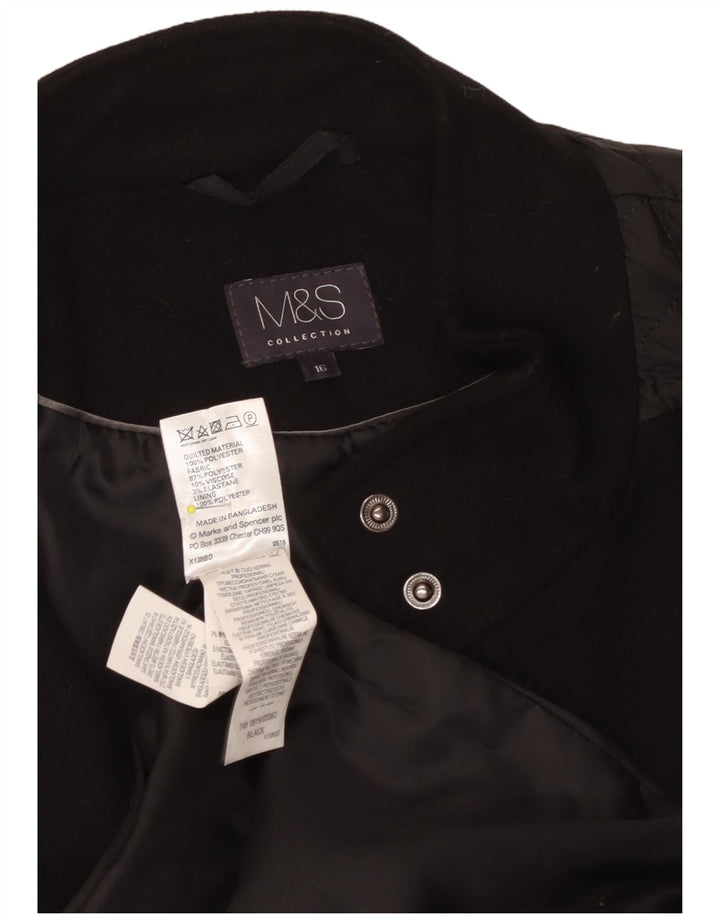 Marks & Spencer ženski prošiveni kaput UK 16 veliki crni poliester