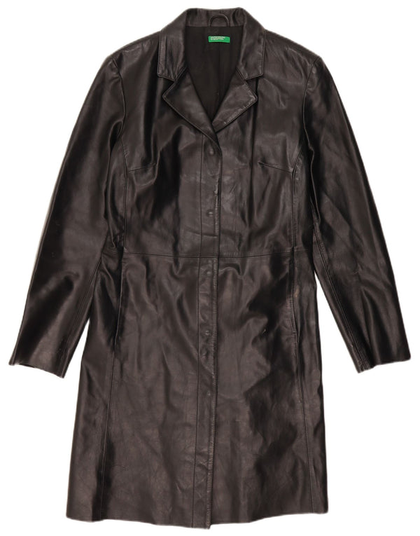 BENETTON ženski kožni kaput IT 46 veliki crni kožni