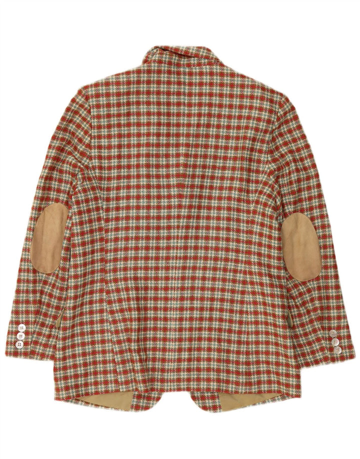 Country ženski sako s 3 gumba UK 14 Veliki crveni karirani