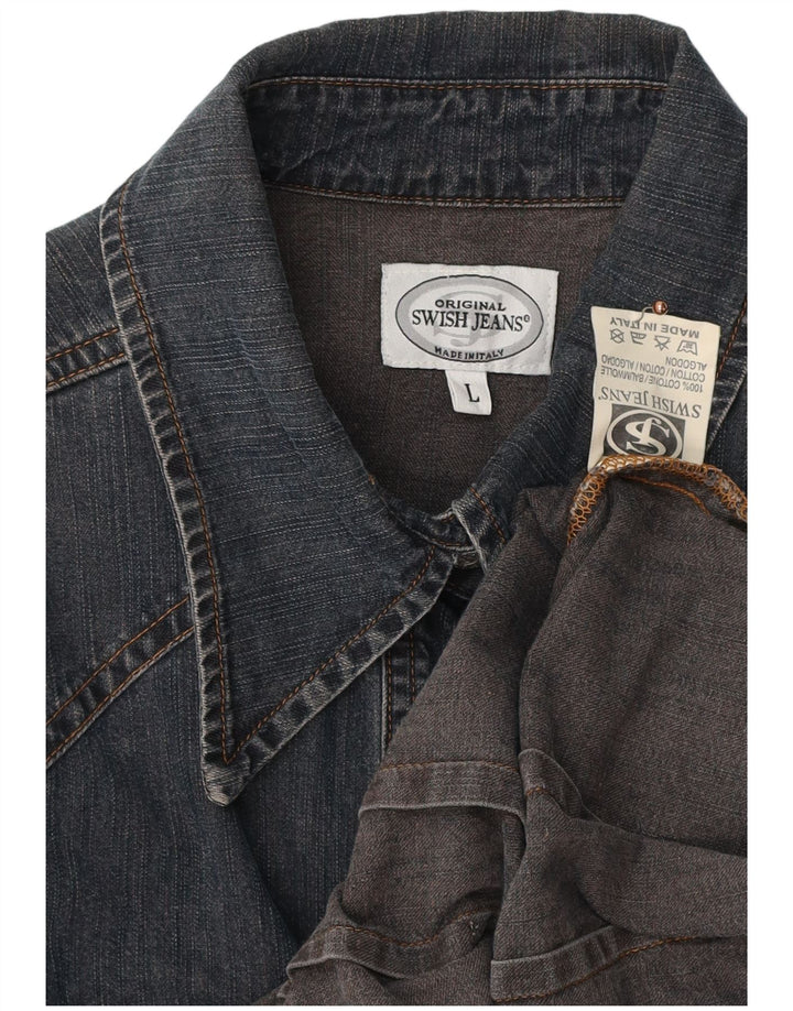 SWISH Ženska traper košulja UK 14 Veliki tamnoplavi pamuk