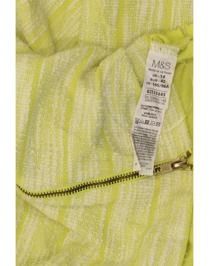 Marks & Spencer ženska majica s 3/4 rukavima UK 14 velikih zelenih pruga od poliestera