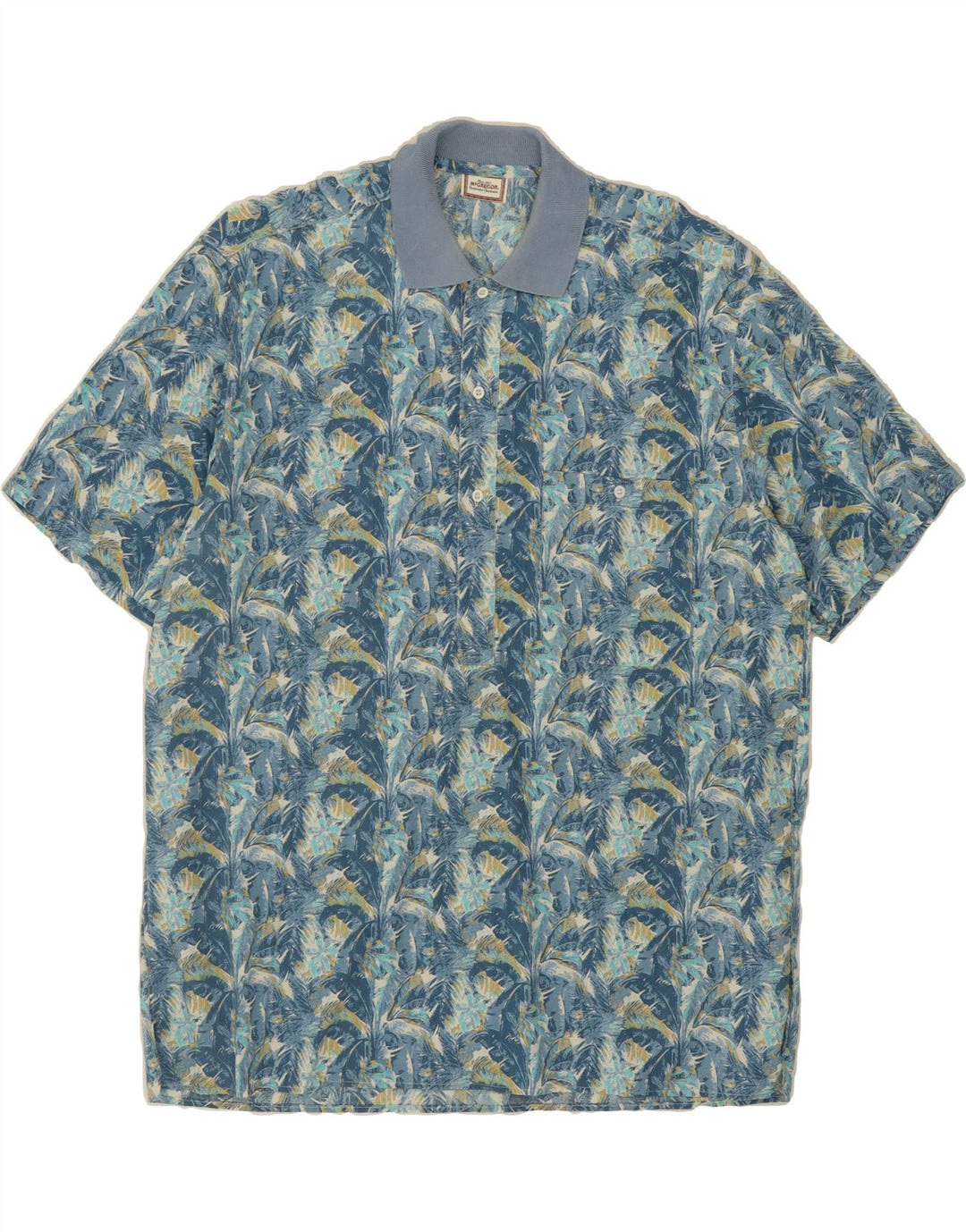MCGREGOR Mens Abstract Pattern Pullover Shirt Size 15 3/4 40 Medium Blue Vintage McGregor and Second-Hand McGregor from Messina Hembry 