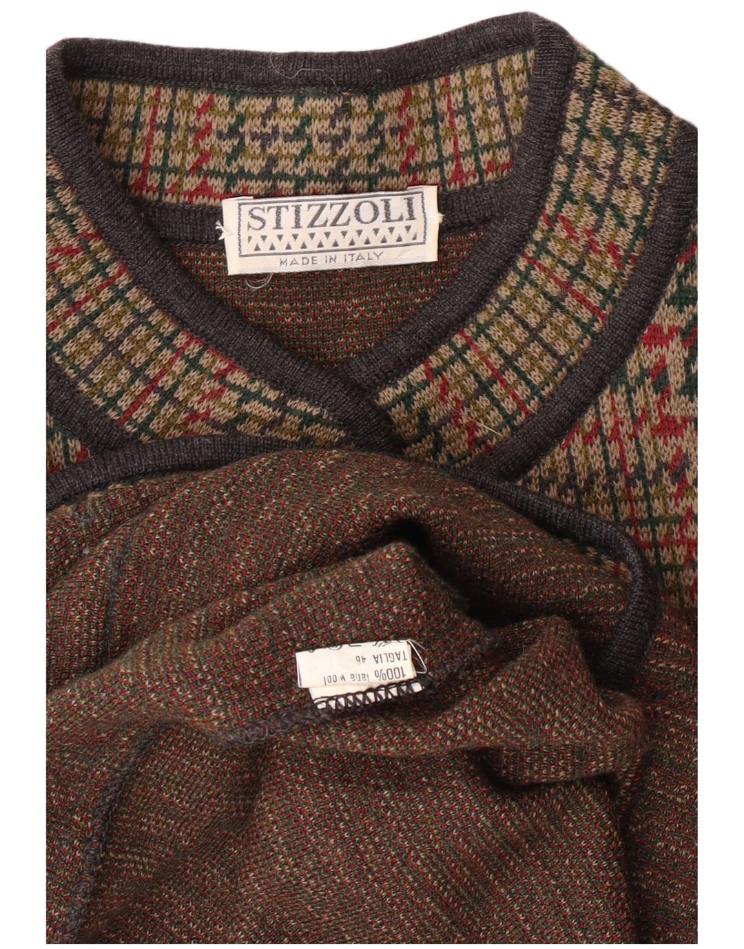 STIZZOLI Ženska pletena jakna sako sa 6 gumba IT 48 XL Smeđa houndstooth