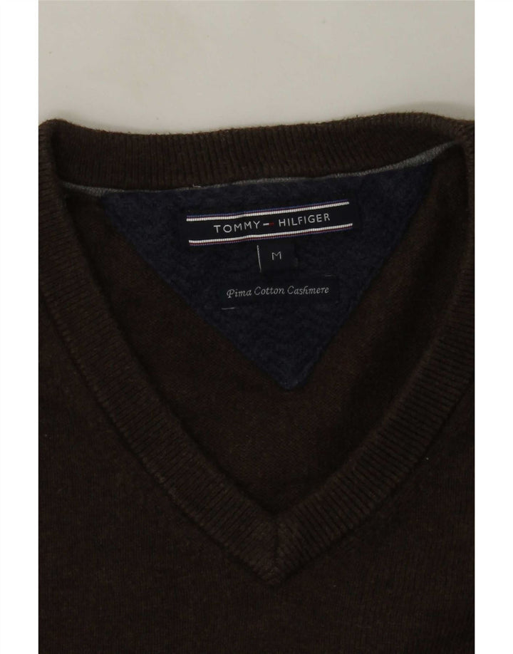 Tommy Hilfiger muški džemper s V-izrezom, srednje smeđi pamuk