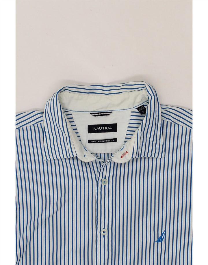 NAUTICA Mens Shirt XL Blue Striped Cotton Vintage Nautica and Second-Hand Nautica from Messina Hembry 