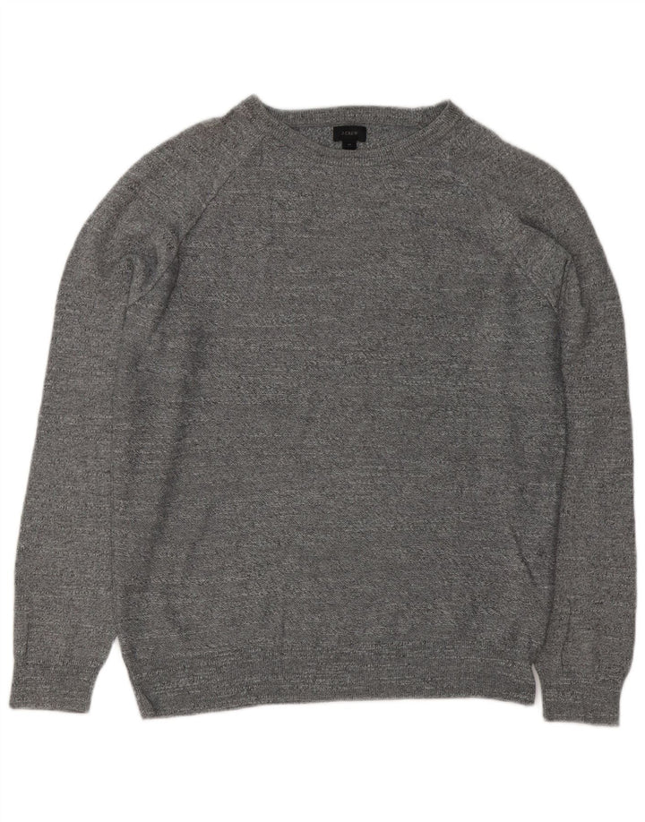 J. Crew muški džemper s okruglim izrezom, srednje sivi flekasti pamuk