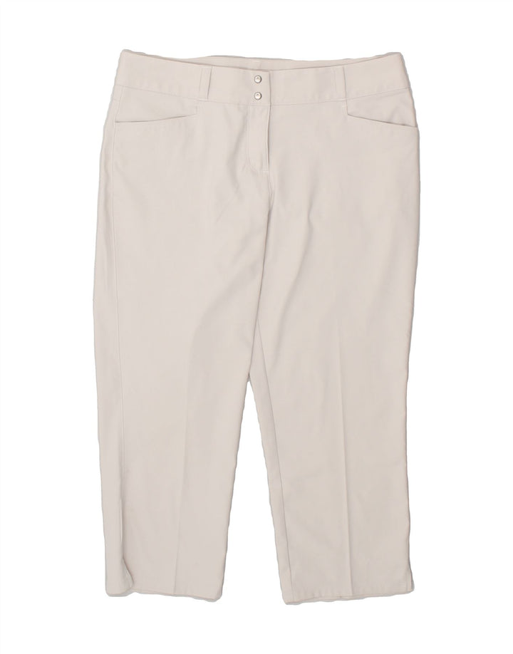 ADIDAS Womens Straight Capri Trousers UK 12 Medium W32 L22 White Polyester Vintage Adidas and Second-Hand Adidas from Messina Hembry 