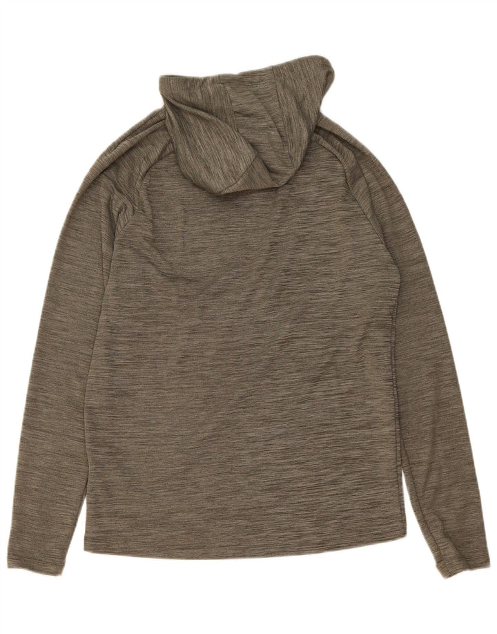 NIKE Mens Dri Fit Hooded Top Long Sleeve Medium Grey Flecked Polyester