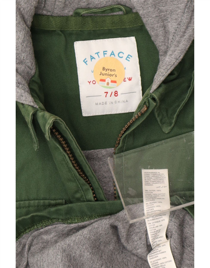 FAT FACE Denim traper košulja s kapuljačom drvosječa 7-8 godina zelena boja