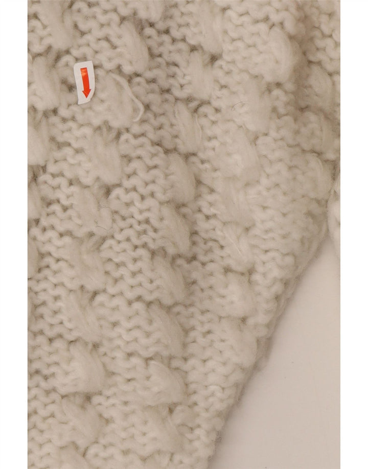 VINTAGE ženski kardigan pulover UK 14 Srednje bijeli