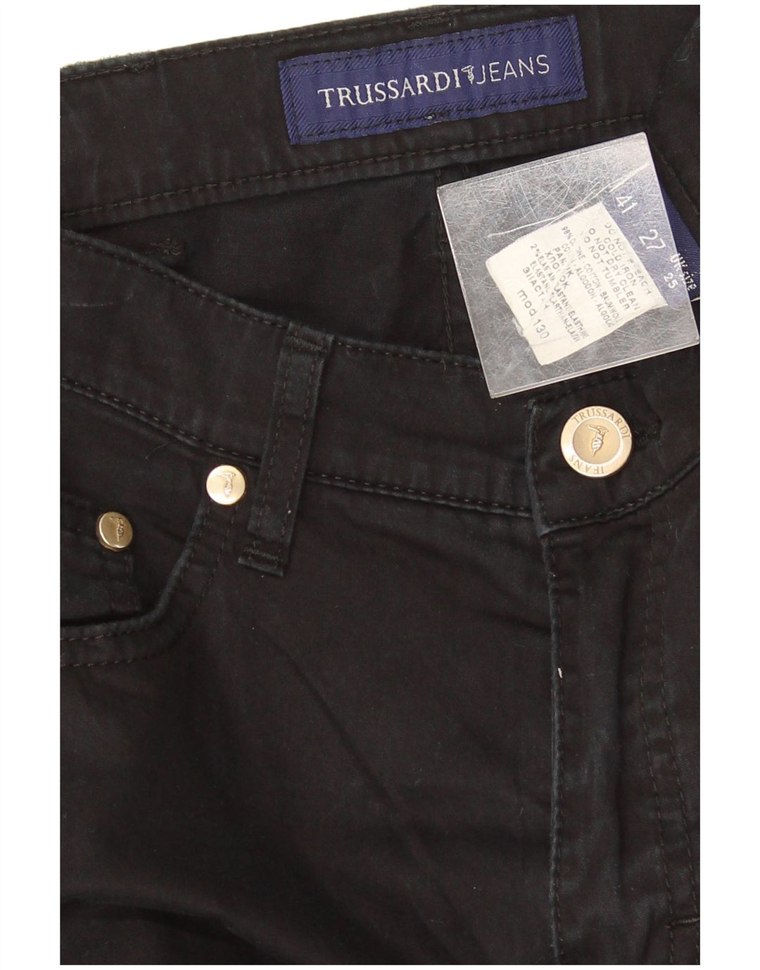 Trussardi muške ravne traperice W25 L32 crni pamuk