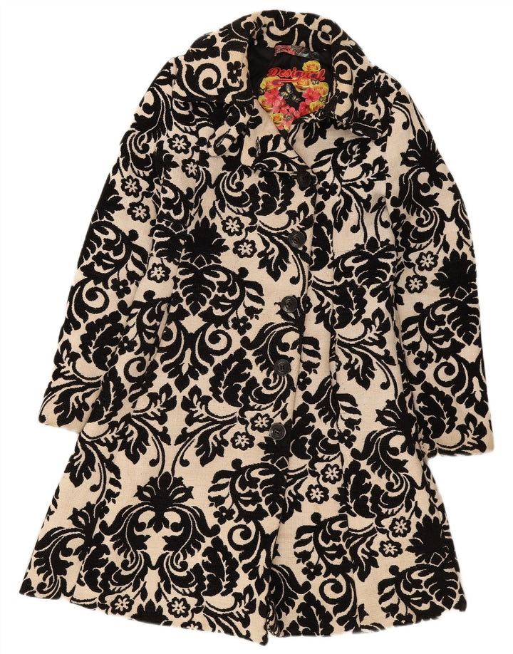 Ženski kaput Desigual Rainbow Graphic EU 38 Srednje bež cvjetni