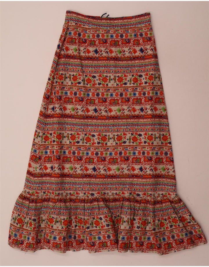Vintage ženska maksi suknja W28 srednje raznobojna cvjetna