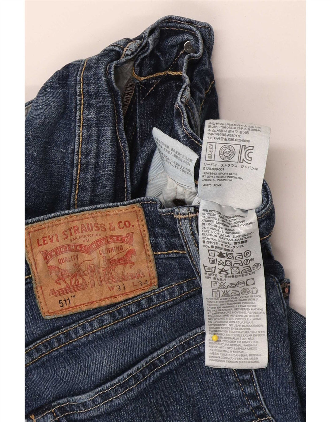 Levi's muške 511 uske traperice W31 L34 plavi pamuk