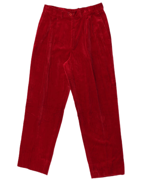 Vintage ženske baršunaste odijelne hlače IT 40 male W26 L28 Bordo
