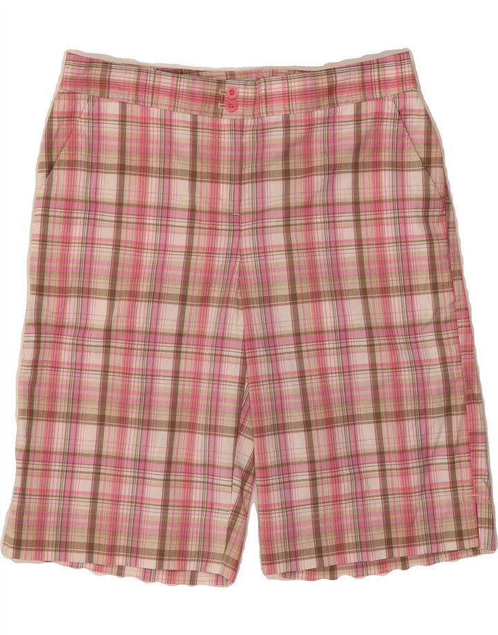 IZOD Womens Chino Shorts US 4 Small W30 Pink Check Polyester Vintage Izod and Second-Hand Izod from Messina Hembry 