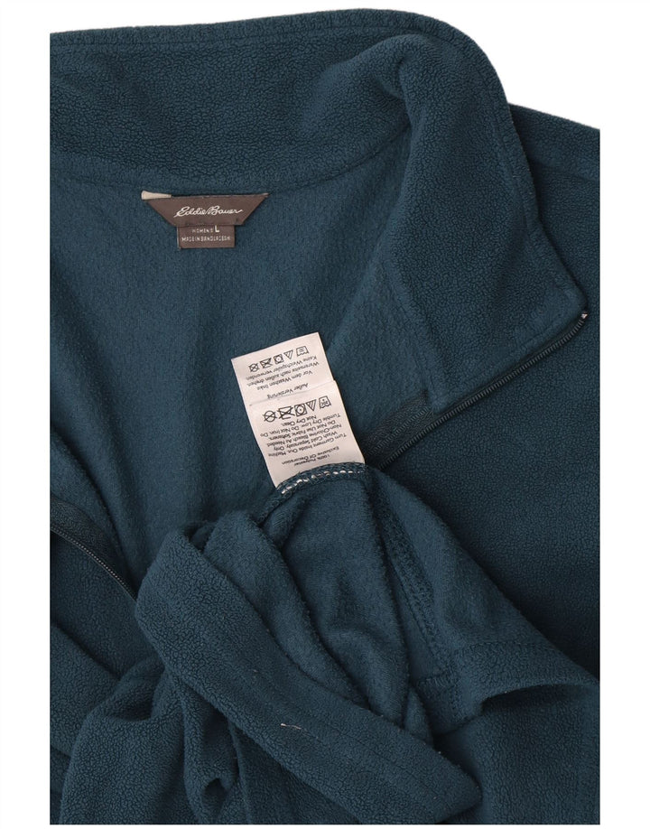 Eddie Bauer Ženski džemper od flisa s patentnim izrezom UK 16 Veliki plavi poliester