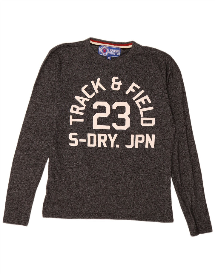Superdry muška grafička majica dugih rukava, srednje sivi pamuk