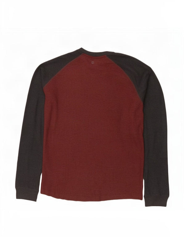 Mountain Warehouse muška majica dugih rukava 3XL tamnocrveni pamuk u boji