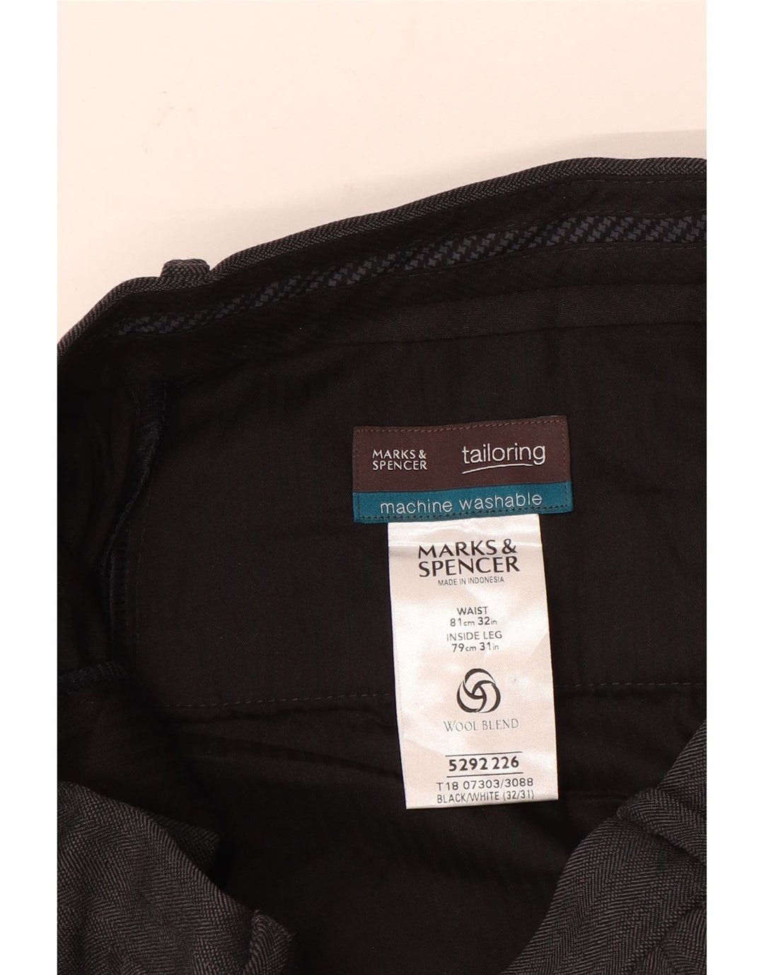 Marks & Spencer muške hlače ravnog odijela W32 L31 sivi poliester