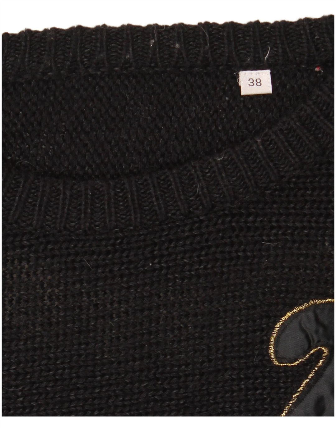 VINTAGE ženski džemper s okruglim izrezom EU 38 srednje crne boje